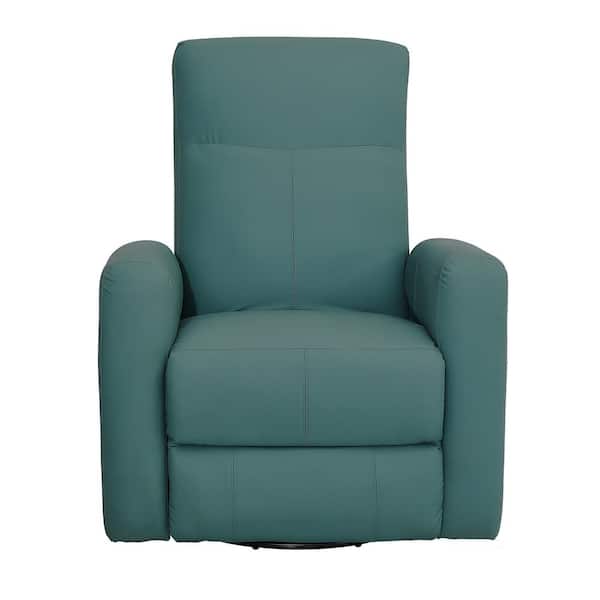 Chizzyseat Everglade 32 in. W Technical Leather Electric Swivel and Rocking Recliner with USB Port in Green