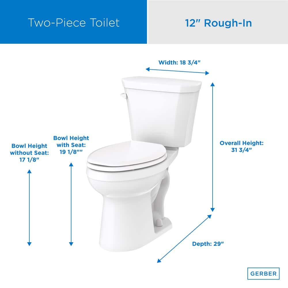White High Efficiency Two Piece Elongated Toilet