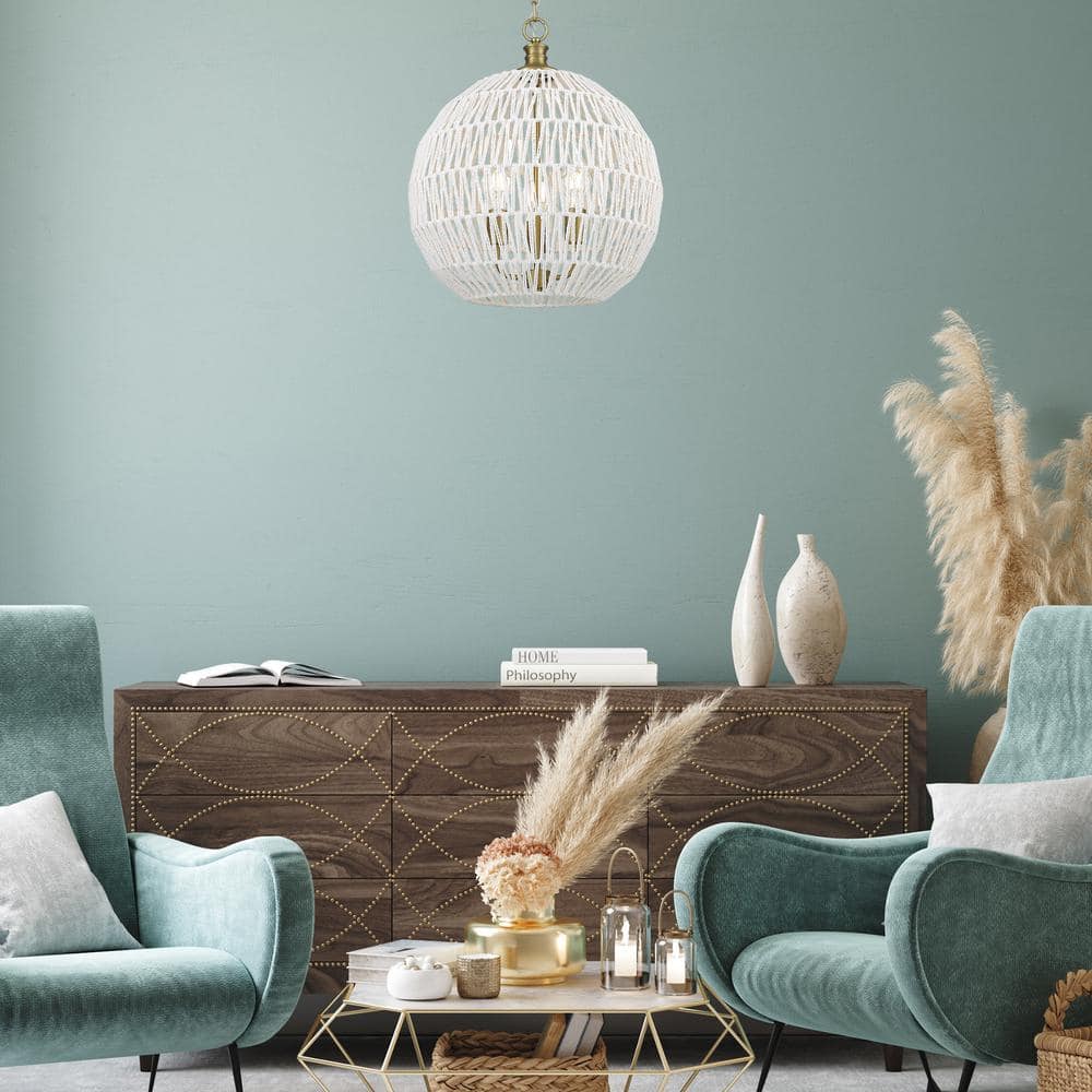 Florence 3-Light Brushed Champagne Bronze Globe Pendant