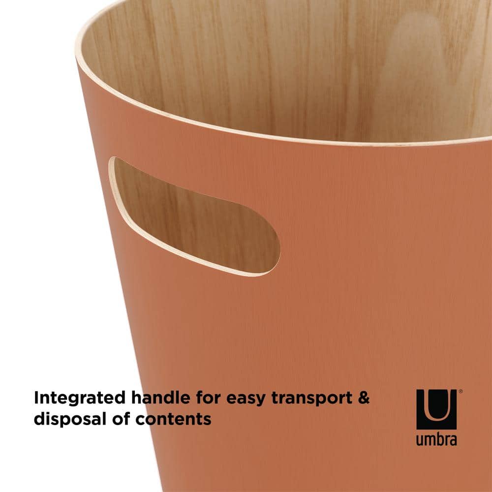 Sierra Light Brown Wood 2-Gallon Trash Can