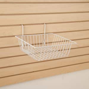 12 in. W x 12 in. D x 4 in. H White Small Wire Basket (Pack of 6)