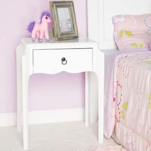 Wilshire 1-Drawer Glossy White Nightstand 26.5 in. H x 20.0 in. W x 16.0 in. D