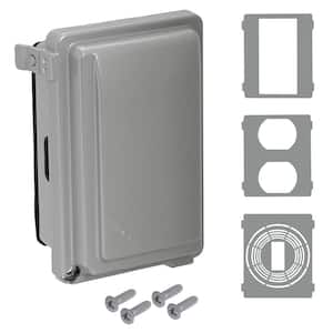 1-Gang Metal Weatherproof Electrical Outlet While In Use Cover, Gray