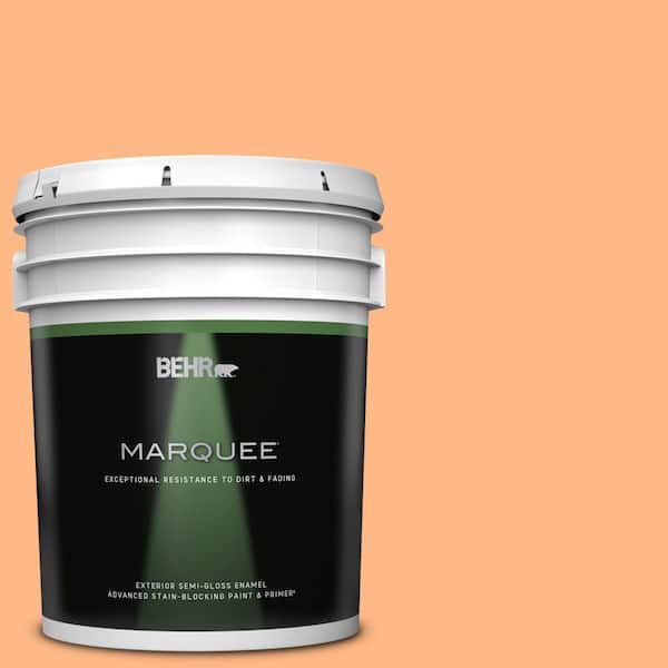 BEHR MARQUEE 5 gal. #250B-4 Coral Gold Semi-Gloss Enamel Exterior Paint & Primer