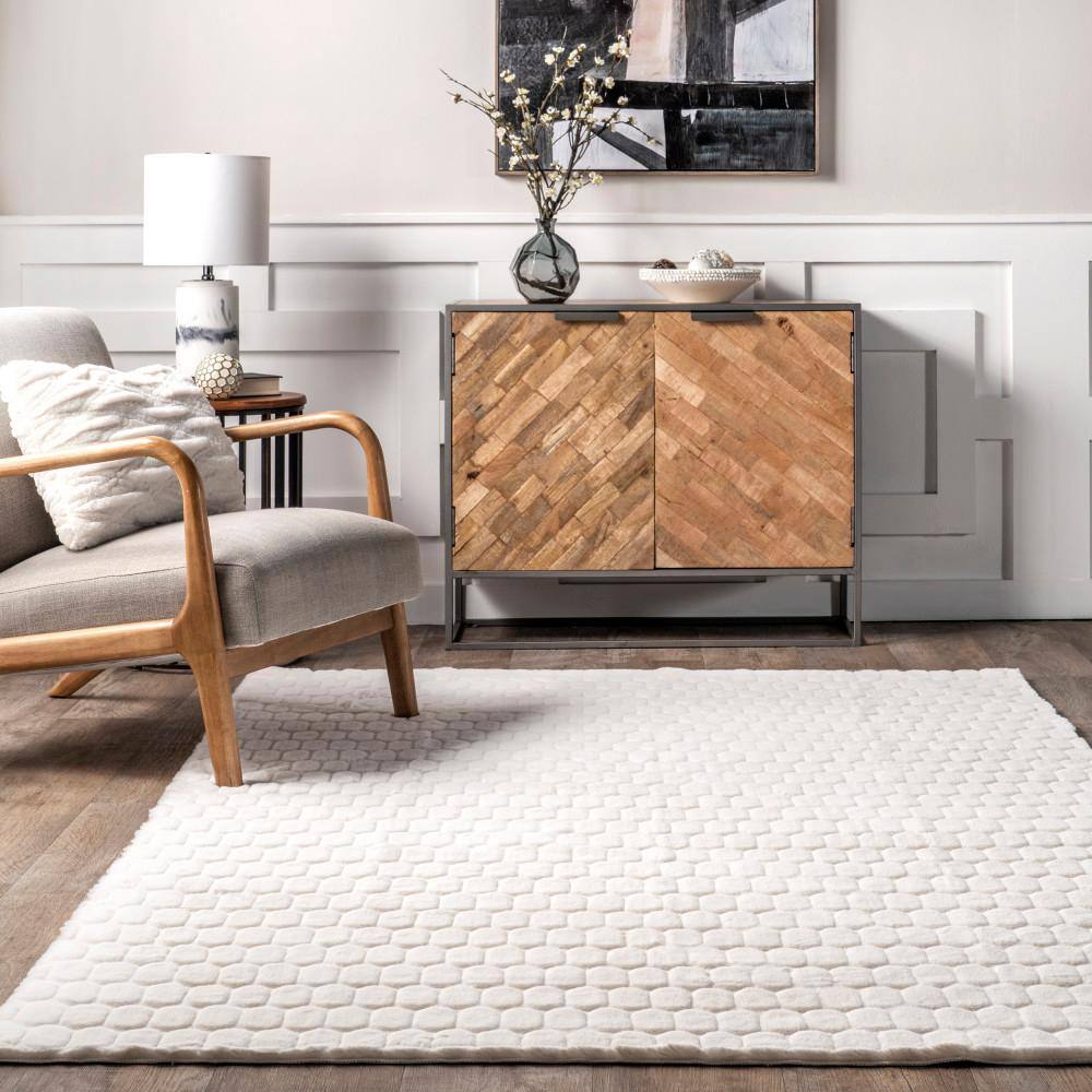 White Faux Fur Machine Washable Shag Area Rug