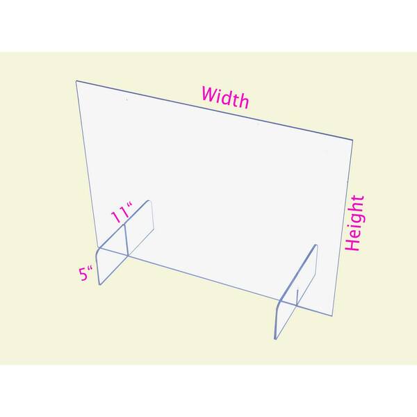 Falken Design Sneeze Guard 60 In X 36 In X 0 25 In Clear Acrylic Protection Shield Freestanding With Stand No Pass Through Window Sg 1 4 6036 The Home Depot