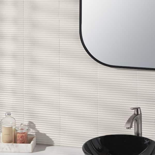 Ardor Linear White 4.7 in. x 9.7 in. Metallic Porcelain Wall Tile (6.32 sq. ft./Case)
