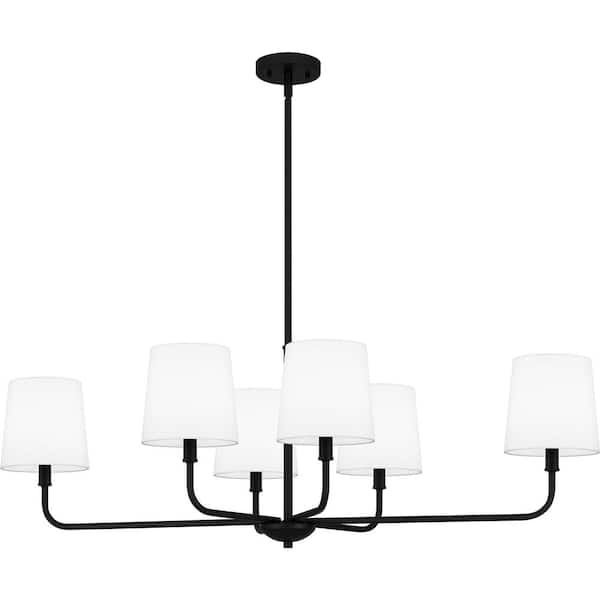 Quoizel Gallagher 6 light Matte Black Chandelier