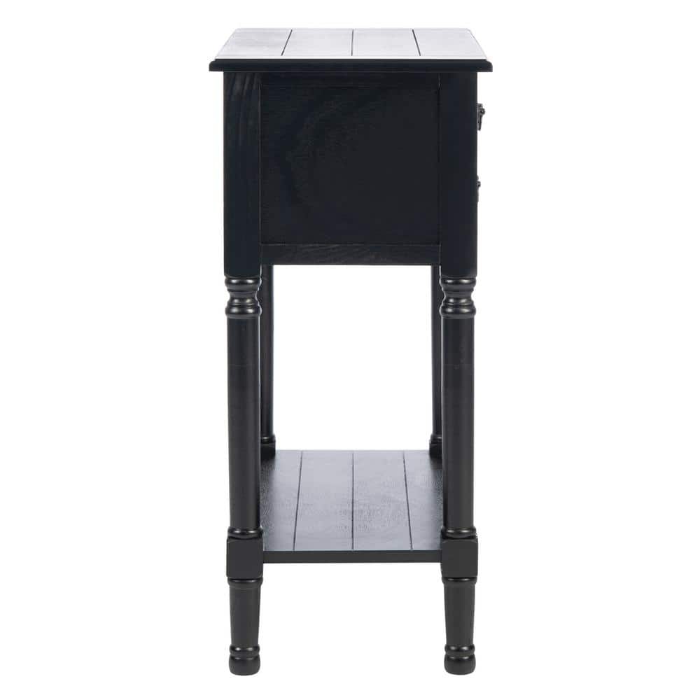 Primrose Black Wood and Metal 3-Drawer Console Table