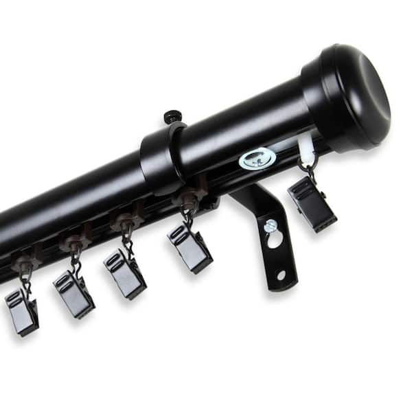 Rod Desyne 48 in. - 86 in. Traverse Curtain Rod in Black