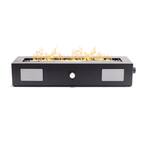 UKIAH Loom X 28 in. W x 5.75 in. H Outdoor Rectangular Black LP Gas Tabletop  Fire Pit TK-1015-LX - The Home Depot