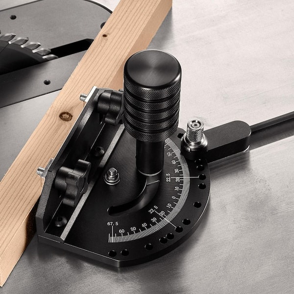 Accurate Miter Gauge, Fits Slots 3/4 in. x 3/8 in. Crafted from Aluminum Alloy, Features 15 Adjustable Angle Stops