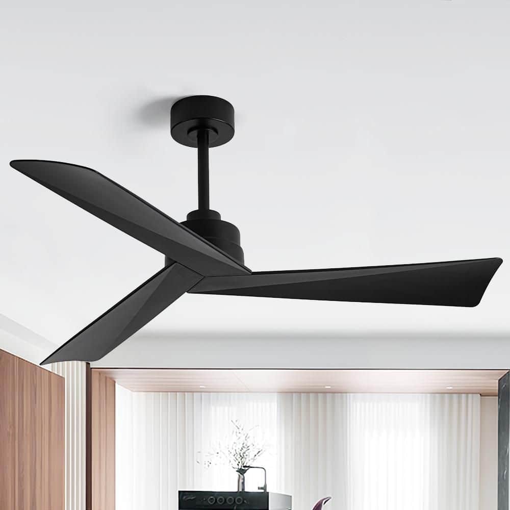 Venetian 52 in. Indoor 3-Blade Matte Black Download Ceiling Fan with Remote Included price history on PriceWatchPro