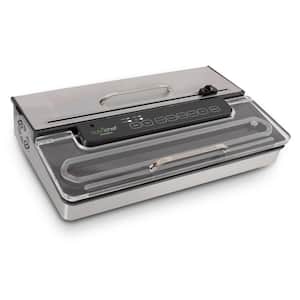 White Kitchen Pro Stainless Steel Food Vacuum Sealer System - Countertop Electric Air Seal Preserver with Air Vac Bags