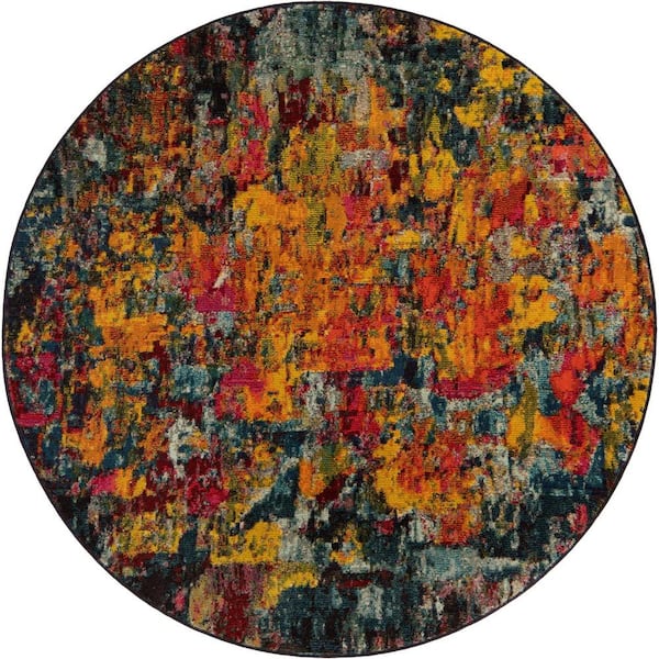 Unique Loom Estrella Guell Multi 6' 0 x 6' 0 Round Rug