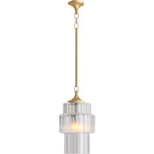 Occasion 3-Light Brushed Moderne Brass Shaded Pendant Light