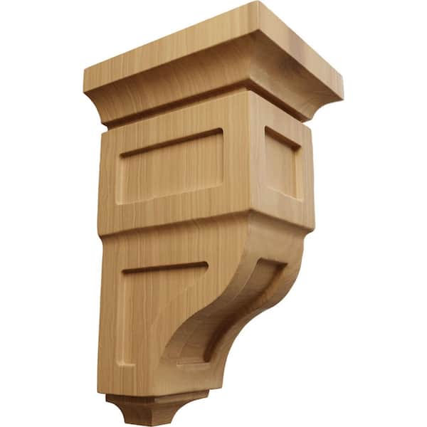 Ekena Millwork 4 in. x 8 in. x 4-3/4 in. Cherry Small Reyes Wood Corbel