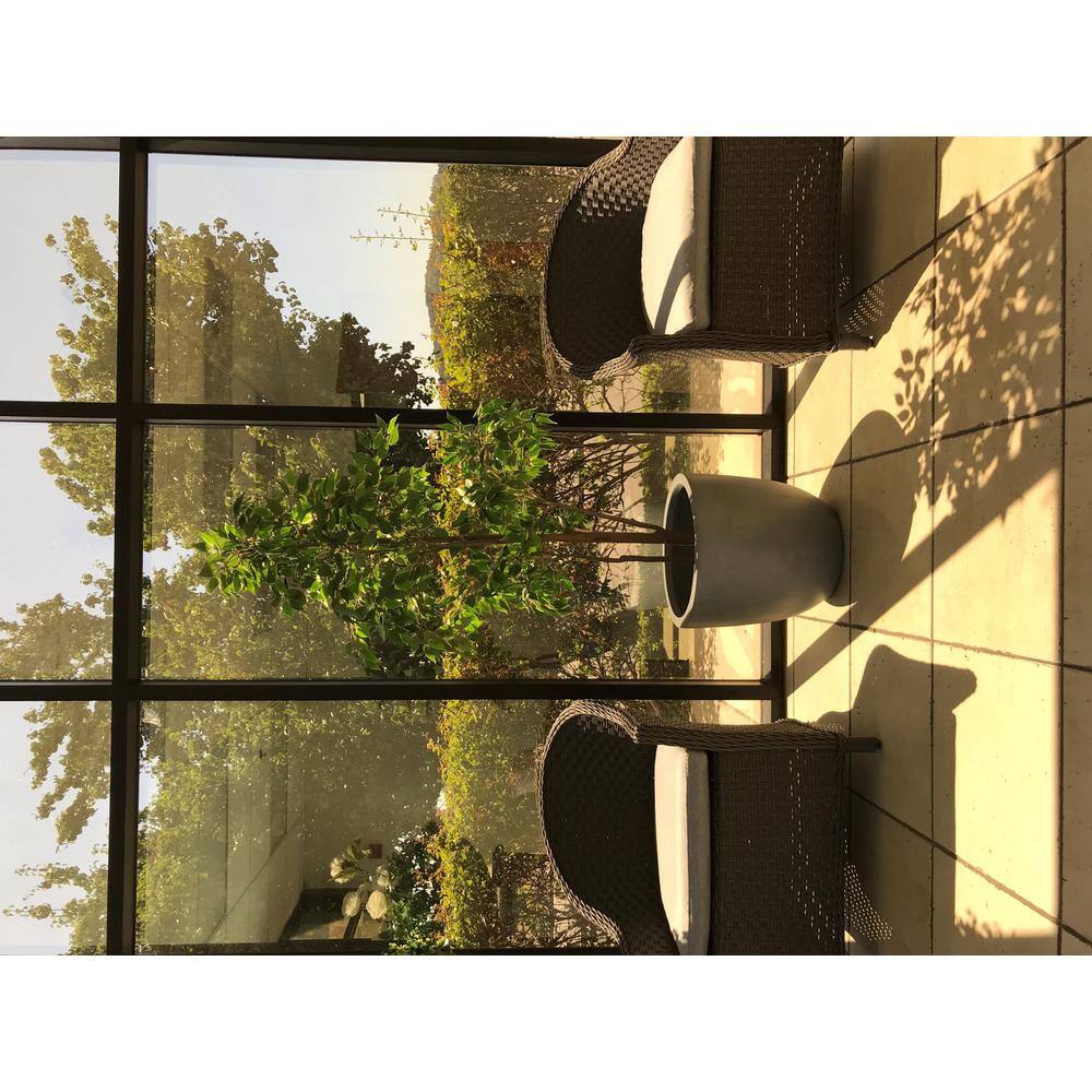 Slate Gray Round Concrete Indoor Outdoor Planter