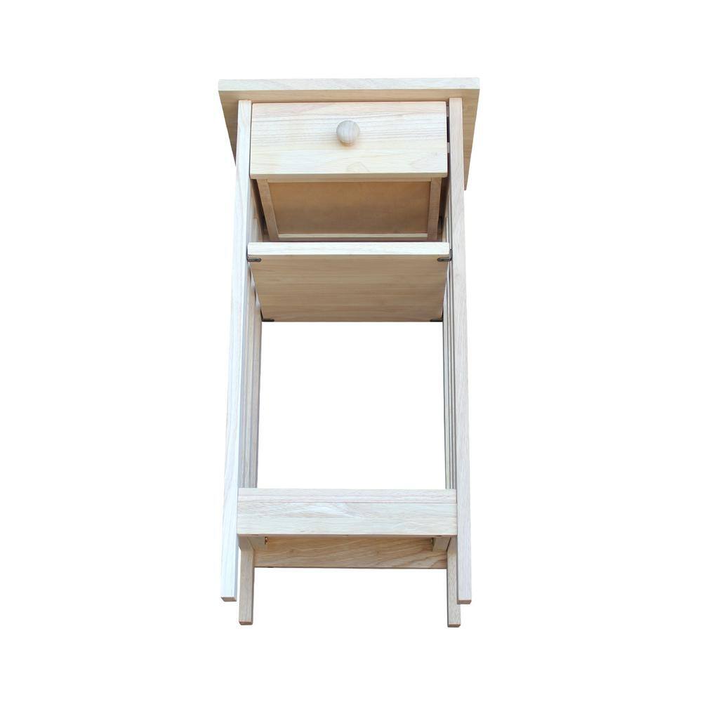 Unfinished Parawood Mission Telephone Stand with Storage