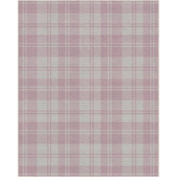 Well Woven Pink 9 ft. 10 in. x 13 ft. Apollo Plaid Farmhouse Geometric Area Rug