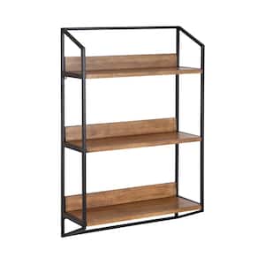Hylton 27.75 in. x 18.00 in. Rustic Brown Wood Floating Decorative Wall Shelf