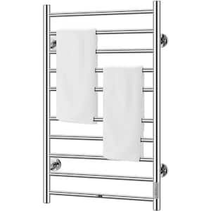 Electric Heated 10-Bar Wall Mounted Towel Warmer in Stainless Steel