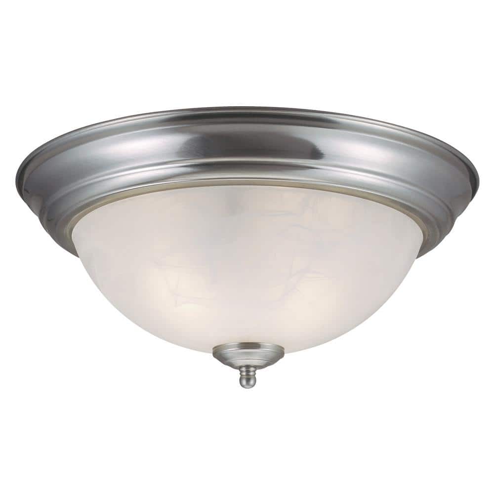 Design House Millbridge 2-Light Satin Nickel Ceiling Semi Flush Mount Light  511550 - The Home Depot