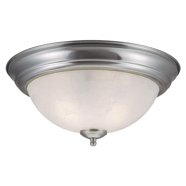 Design House Millbridge 2-Light Satin Nickel Ceiling Semi Flush Mount Light