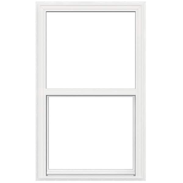 V-2500 Series 35.5 in. x 54 in. Double Pane Double Hung Vinyl Low-E White Nail Fin Frame Brickmould Window