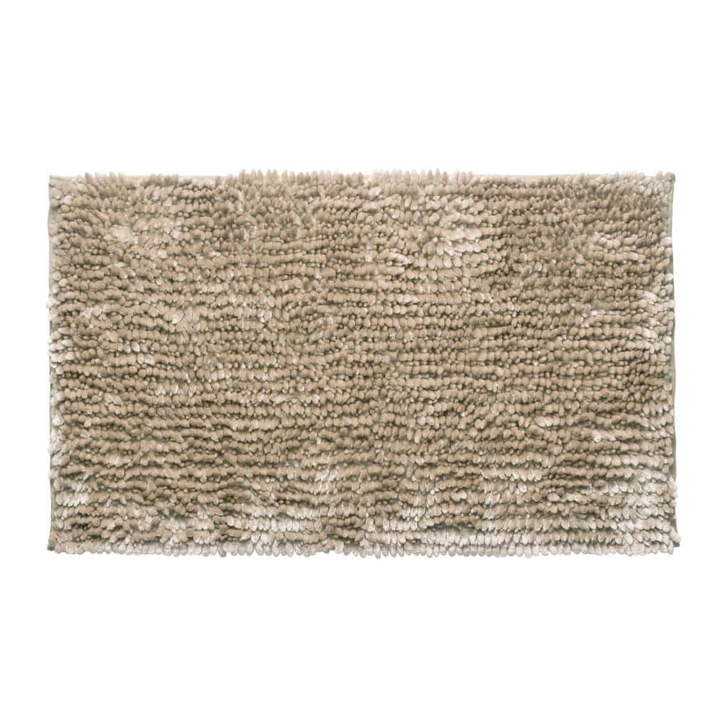 Laura Ashley Butter Chenille Linen 17 in. x 24 in. Bath Mat LAYMB006119 ...