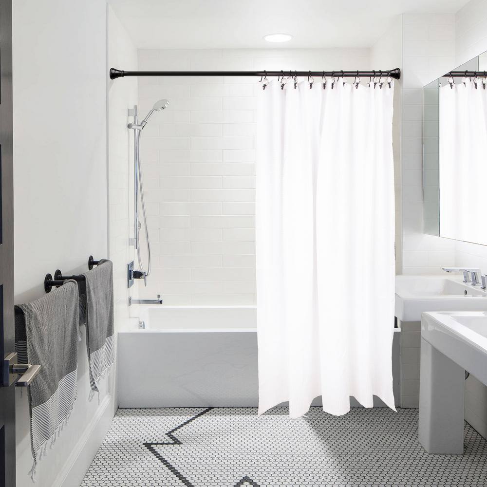 Matte Black Double Shower Curtain Hooks with Crystal Design