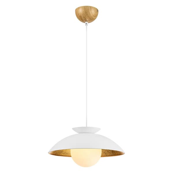 Rennnsan Dylan 1-Light White and Gold Modern Hanging Pendant Light