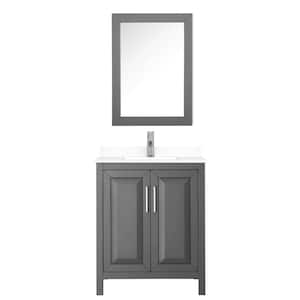 Daria 30 in. W x 22 in. D Single Vanity in Dark Gray with Cultured Marble Vanity Top in White with Basin and Med Cab