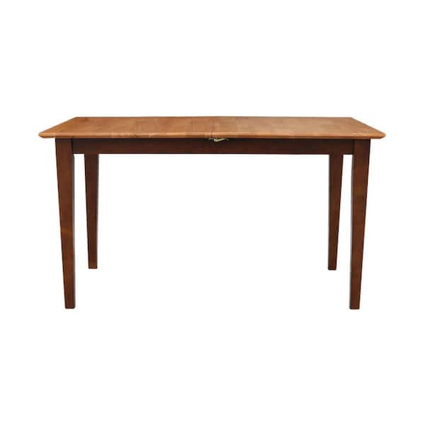 International Concepts Cinnamon and Espresso Extendable Butterfly Leaf Dining Table