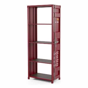 Klimson 64 in.H Red 4-Shelf Bookcase