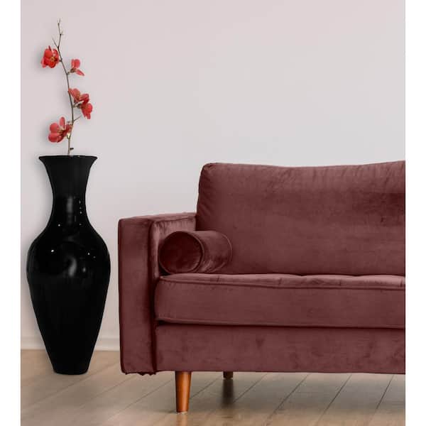 Uniquewise Modern Tall Bamboo Floor Vase, Fill Up with Dried Branches or Flowers, Glossy Black