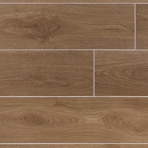 Hemlock Elegant Brown 7.14 in. x 58.85 in. Wood Look Matte Porcelain Floor and Wall Tile (11.94 sq. ft. /Case)