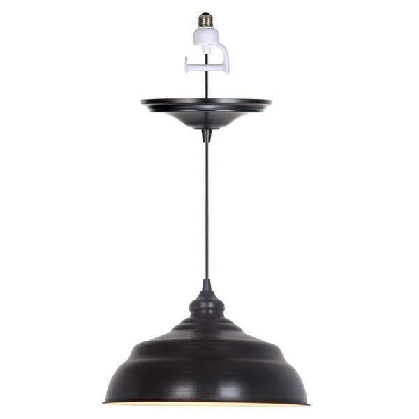 Home Decorators Collection Dane 1-Light Brushed Bronze Pendant Conversion Kit with Brushed Bronze Shade