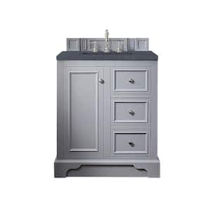De Soto 31.3 in. W x 23.5 in. D x 36.3 in. H Bathroom Vanity in Silver Gray with Charcoal Soapstone Quartz Top