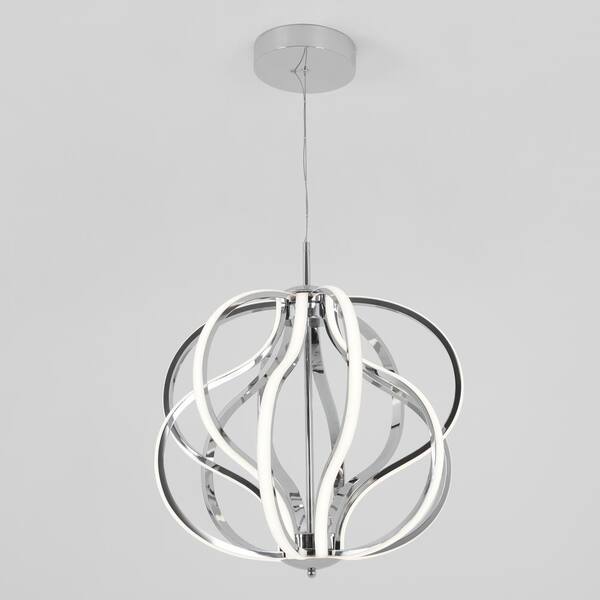 Artika Meridian 30 Watt Integrated Led Chrome Pendant Pdt Md Hd The Home Depot