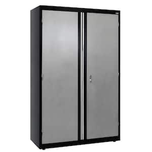 Steel Freestanding Garage Cabinet in Black and Gray (46 in. W x 72 in. H x 24 in. D)