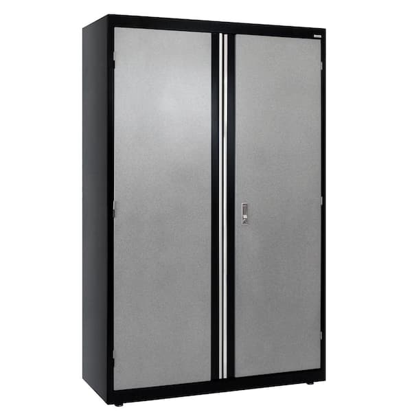 Sandusky Steel Freestanding Garage Cabinet in Black and Gray (46 in. W x 72 in. H x 24 in. D)