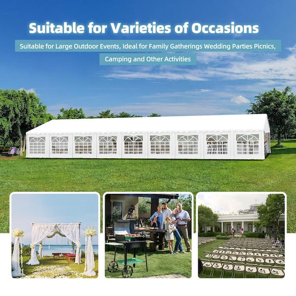HOMMOW 20 x 60 Wedding Party Patio Tent Outdoor Canopy
