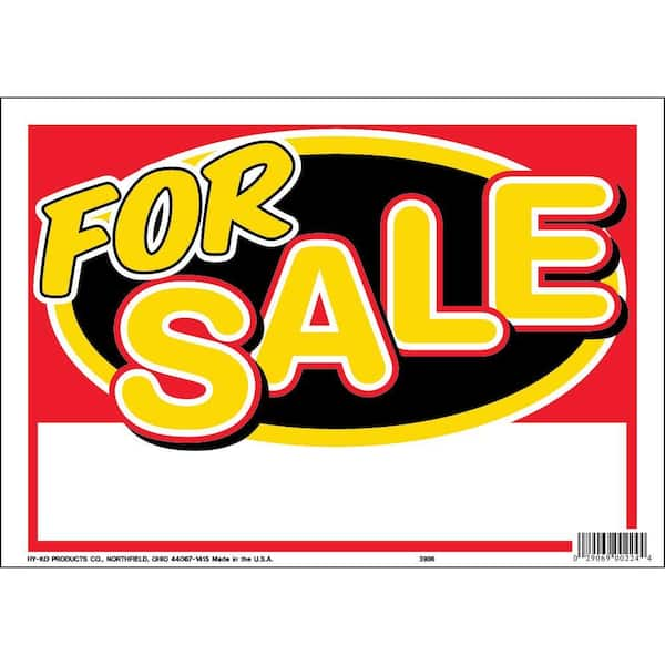 Hy Ko 9 In X 12 In Plastic Contemporary For Sale Sign 3906 The Home Depot 6002