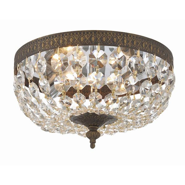 Ceiling Mount 10 in. 2-Light English Bronze Flush Mount