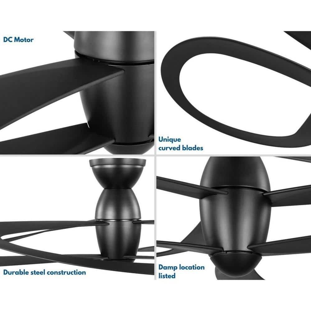Willacy Black 48-Inch Smart Ceiling Fan with Remote