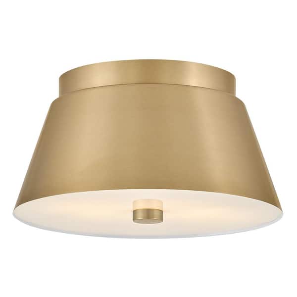 LARK Tess 10.5 in. 2-Light Lacquered Brass Flush Mount