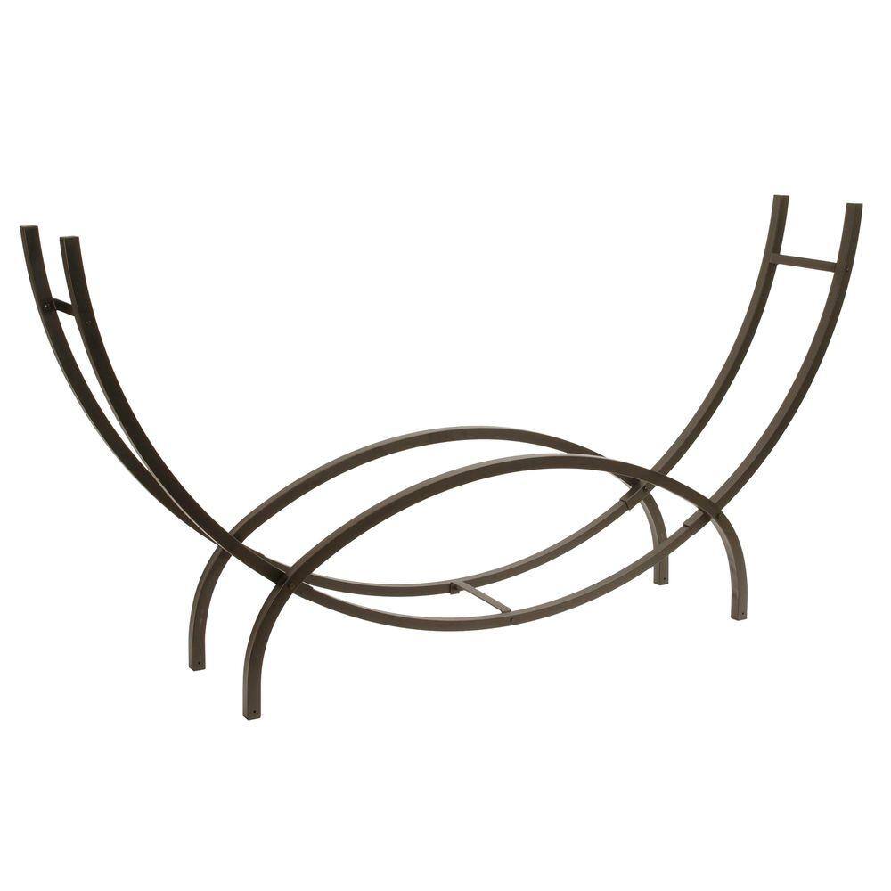 Shelter 97 in. Black Crescent Log Rack