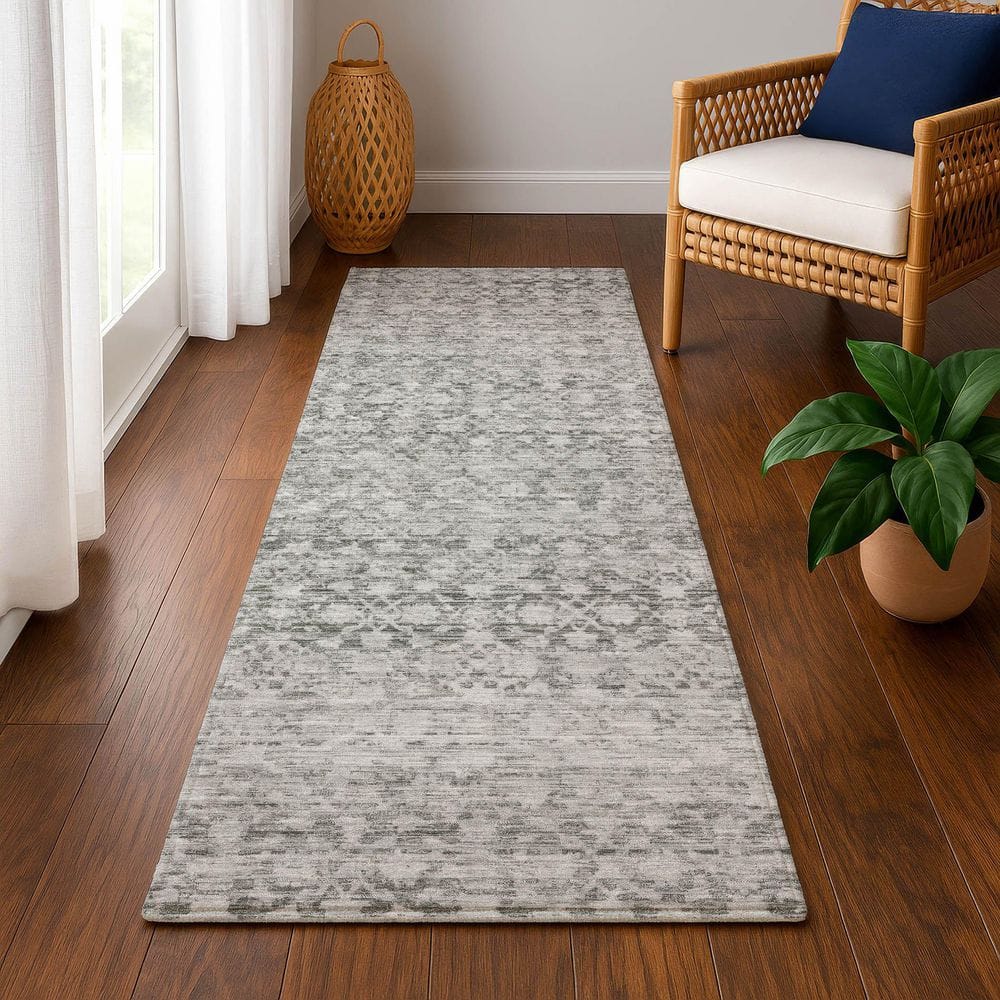 Mayfield Premium Machine Washable Abstract AMF1747 Gray 2 ft. 3 in. x 7 ft. 6 in. Runner Rug price history on PriceWatchPro