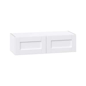 Mancos Bright White Shaker Assembled Wall Kitchen Bridge Cabinet (36 in. W X 10 in. H X 14 in. D)